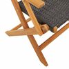 vidaXL Folding Garden Chairs 8 pcs Black Poly Rattan and Solid Wood