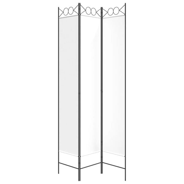 vidaXL 3-Panel Room Divider White 120x220 cm Fabric