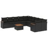 vidaXL Patio Sofa Set 10-Seaters Black
