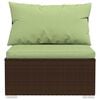 vidaXL 11 Piece Garden Lounge Set with Cushions Poly Rattan Brown