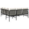 vidaXL 2 Piece Garden Sofa Set with Cushions Black Poly Rattan