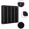 vidaXL Wardrobe with 4 Compartments Black 175x45x170 cm