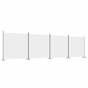 vidaXL 4-Panel Room Divider White 698x180 cm Fabric