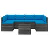 vidaXL 7 Piece Garden Pallet Lounge Set with Cushions Solid Pinewood