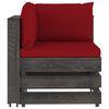 vidaXL 4 Piece Garden Lounge Set with Cushions Grey Impregnated Wood