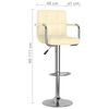 vidaXL Bar Stool Cream Faux Leather