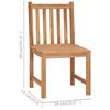 vidaXL Garden Chairs 6 pcs with Cushions Solid Teak Wood