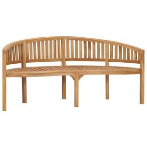 vidaXL Banana Bench 180 cm Solid Teak Wood