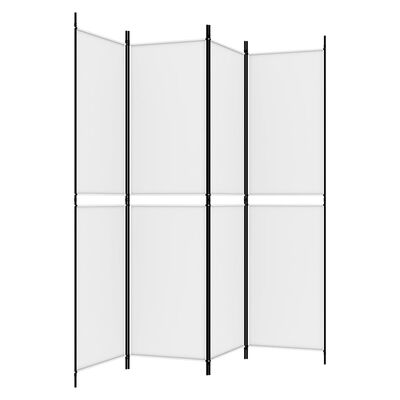 vidaXL 4-Panel Room Divider White 200x200 cm Fabric