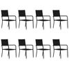 vidaXL 9 Piece Garden Dining Set Black