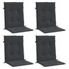 vidaXL Garden Lowback Chair Cushions 4 pcs Black 100x50x3 cm Oxford Fabric