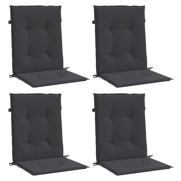 vidaXL Garden Lowback Chair Cushions 4 pcs Black 100x50x3 cm Oxford Fabric