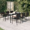 vidaXL 7 Piece Garden Dining Set Black