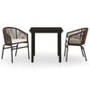 vidaXL 3 Piece Garden Dining Set Brown