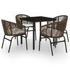 vidaXL 5 Piece Garden Dining Set Brown