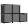 vidaXL 5-Cube Display Shelf with Boxes Black 103x30x72,5 cm Fabric