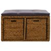 vidaXL Bench with 2 Baskets Seagrass 71x40x42 cm Brown
