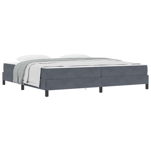 vidaXL Box Spring Bed with Mattress Dark Grey 200 x 200 cm Fabric