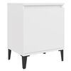 vidaXL Bed Cabinets with Metal Legs White 40x30x50 cm
