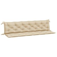 vidaXL Garden Bench Cushions 2 pcs Beige 200x50x7cm Oxford Fabric