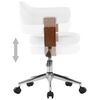 vidaXL Swivel Dining Chair White Bent Wood and Faux Leather