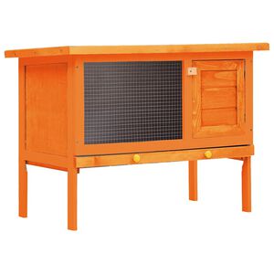 vidaXL Rabbit Hutch | Natural | Solid pine wood, plywood and iron | Large