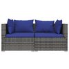 vidaXL 3 Piece Garden Lounge Set with Cushions Grey Poly Rattan