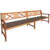 vidaXL Garden Bench with Cushions 240 cm Solid Acacia Wood