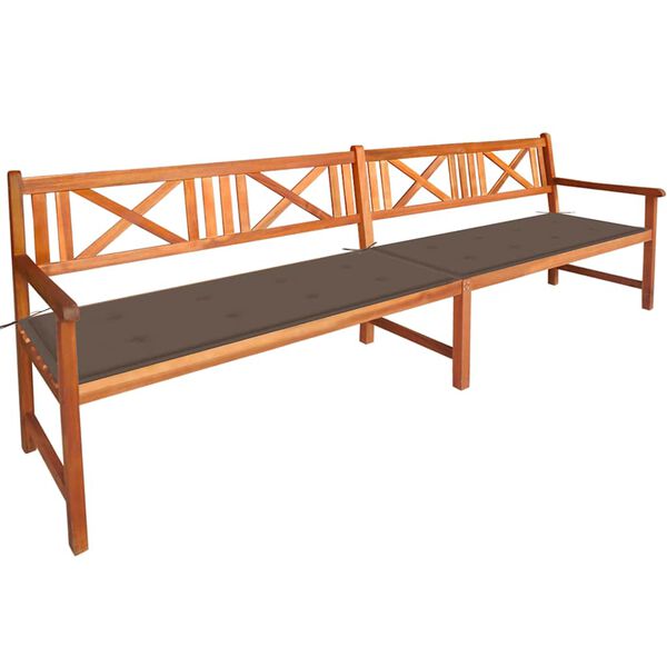 vidaXL Garden Bench with Cushions 240 cm Solid Acacia Wood