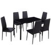 vidaXL Seven Piece Dining Table Set Black