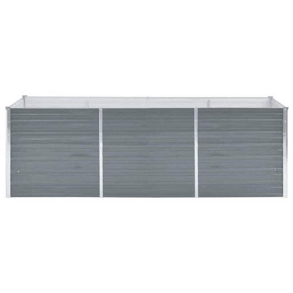 vidaXL Garden Raised Bed Galvanised Steel 240x80x77 cm Grey