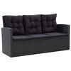 vidaXL 6 Piece Garden Lounge Set with Cushions Poly Rattan Black