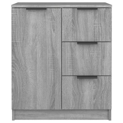 vidaXL Sideboards 2 pcs Grey Sonoma 60x30x70 cm Engineered Wood