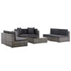 vidaXL 7 Piece Garden Lounge Set with Cushions Poly Rattan Grey