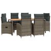 vidaXL Outdoor Dining Set 7 pcs Light Grey and Dark Grey