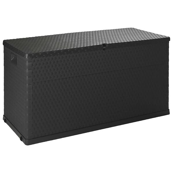 vidaXL Garden Storage Box Anthracite 120x56x63 cm PP Rattan