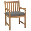 vidaXL Garden Chairs 6 pcs with Grey Cushions Solid Teak Wood