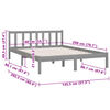 vidaXL Bed Frame without Mattress Grey Solid Wood 140x200 cm