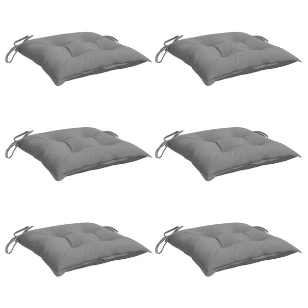 vidaXL Chair Cushions 6 pcs Grey 40x40x7 cm Oxford Fabric