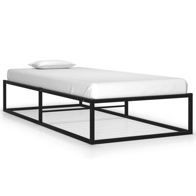 vidaXL Bed Frame without Mattress Black Metal 90x200 cm