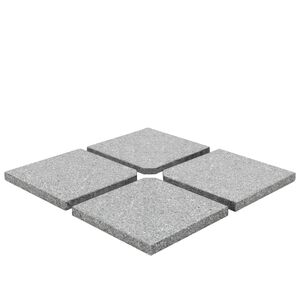 vidaXL Umbrella Weight Plates 4 pcs Grey Granite Square 100 kg