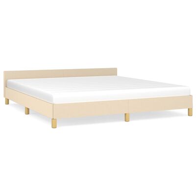 vidaXL Bed Frame without Mattress Cream 180x200 cm Super King Fabric