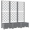 vidaXL Garden Planter with Trellis Light Grey 120x40x121.5 cm PP