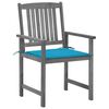 vidaXL Garden Chairs with Cushions 4 pcs Grey Solid Acacia Wood