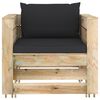 vidaXL 2 Piece Garden Lounge Set with Cushions Green Impregnated Wood