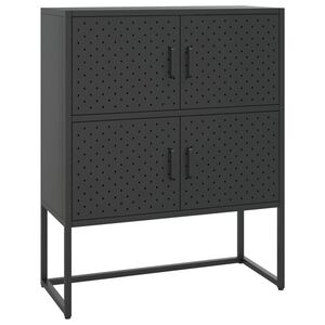 vidaXL Highboard | Black | Steel | 80 x 35 x 100 cm | Levelers | Highboard