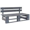 vidaXL Garden Pallet Middle Sofa Grey Impregnated Pinewood