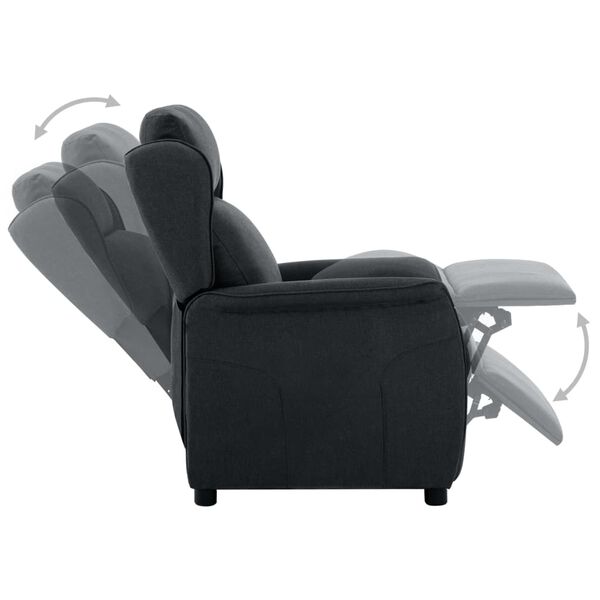 vidaXL Recliner Chair Dark Grey Fabric