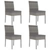 vidaXL 5 Piece Garden Dining Set Poly Rattan Grey