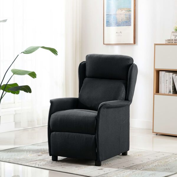 vidaXL Recliner Chair Dark Grey Fabric